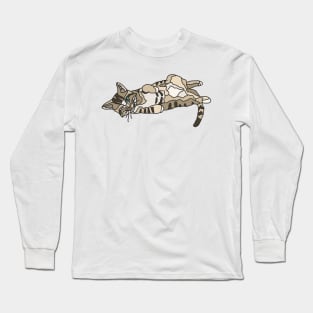 Tabby Kitten Winking Long Sleeve T-Shirt